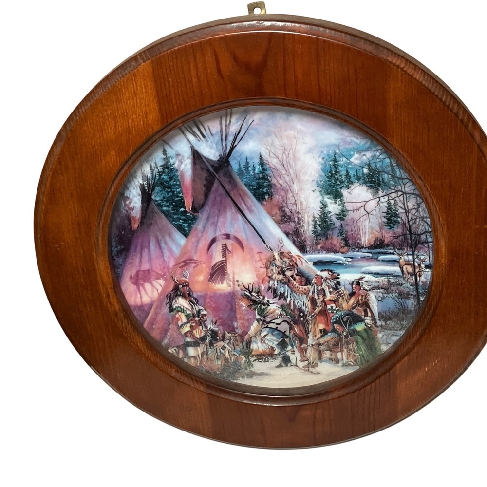 Bradford Exchange Deer Dance Plate  Brown  Native American Art
Tribal Art 1990